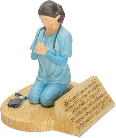 Dicksons Nurse's Prayer, Kneeling in Uniform 4.5 x 5.5 Resin Stone Tabletop
