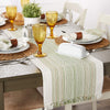 Design Imports CAMZ11696 Everyday Collection Fringed Stripe Tabletop, Table Runner, 14x108, Thyme