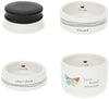 Pavilion 87525 Cherished Blessed Loved Beyond 4 Piece Stoneware Stackable Measuring Cup Set, 6"