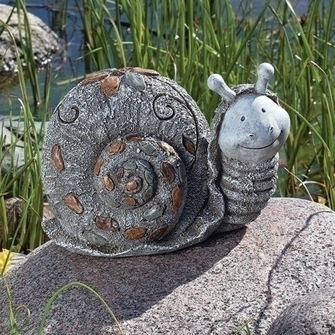 Roman 12541  5.75-inch High Snail Pebble Garden Statue