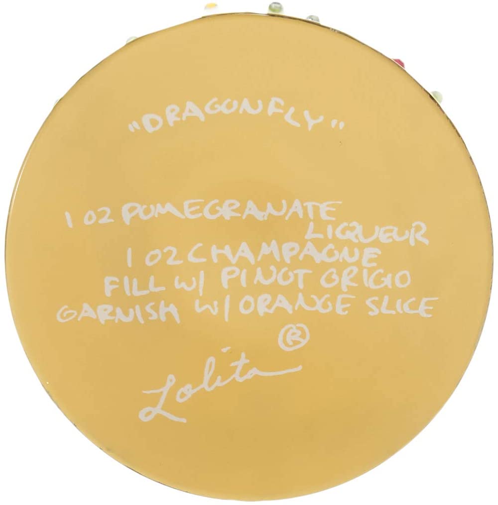Enesco 4053099 Lolita Dragonfly Summer Artisan Painted Wine Glass Gift
