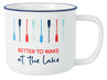 Pavilion Gift 67511 Large 17 Oz Stoneware Coffee Cup Mug Better To Wake At The Lake, Blue
