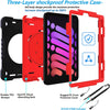 ANDNARY Case for iPad Mini 6 8.3 Inch 2021 Military Grade Protective Heavy Duty Case Black+Red