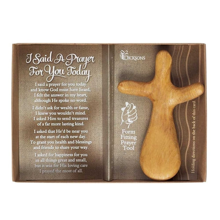 Dicksons I Said A Prayer for You Today 3.25 x 4.75 Inch Natural Hand Carved Solid Wood Form Fitting