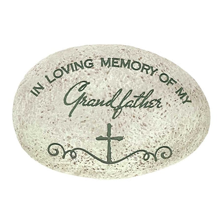 Dicksons in Loving Memory of My Grandfather Cross Grey 3 x 4.5 Resin Stone Outdoor Garden Remembranc