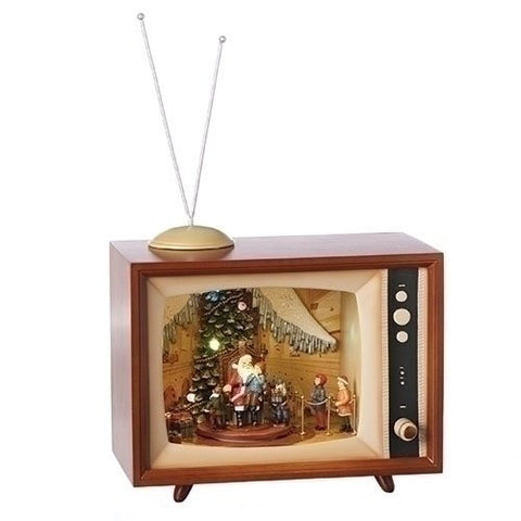 Roman 130741 Musical 15"W Visit To Santa Led Tv Tree Rotates