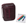 Dicksons 9007XL X-Large Burgundy Leather Like Reinforced Bible Cover Case with Handle and Stationary