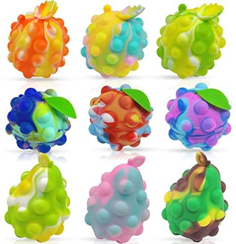 9 Pk Easter 3D Silicone Squeeze Push Bubbles Sensory Fidget Toys