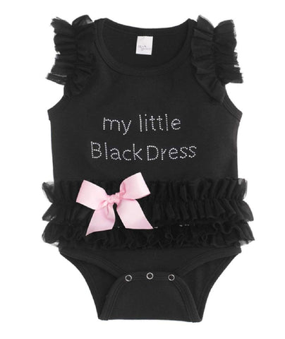 Ganz ER22117 Baby My Little Black Dress Onesie, Black,(0-6 Months)