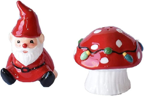 Ganz MX180554 Gnome with Mushroom Salt and Pepper Shaker, 5" Set of 2