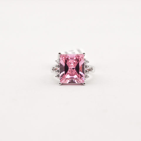R. S. Covenant 4323 Pink Princess Cut CZ Ring Size 9