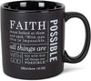 Dickson 18840 With God All Is Possible Matte Black 16 Ounce Ceramic Mug