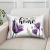 Purple Tulip Throw Pillow Cover - Home Sweet Home Spring Decorative Cushion Case 12" x 20"