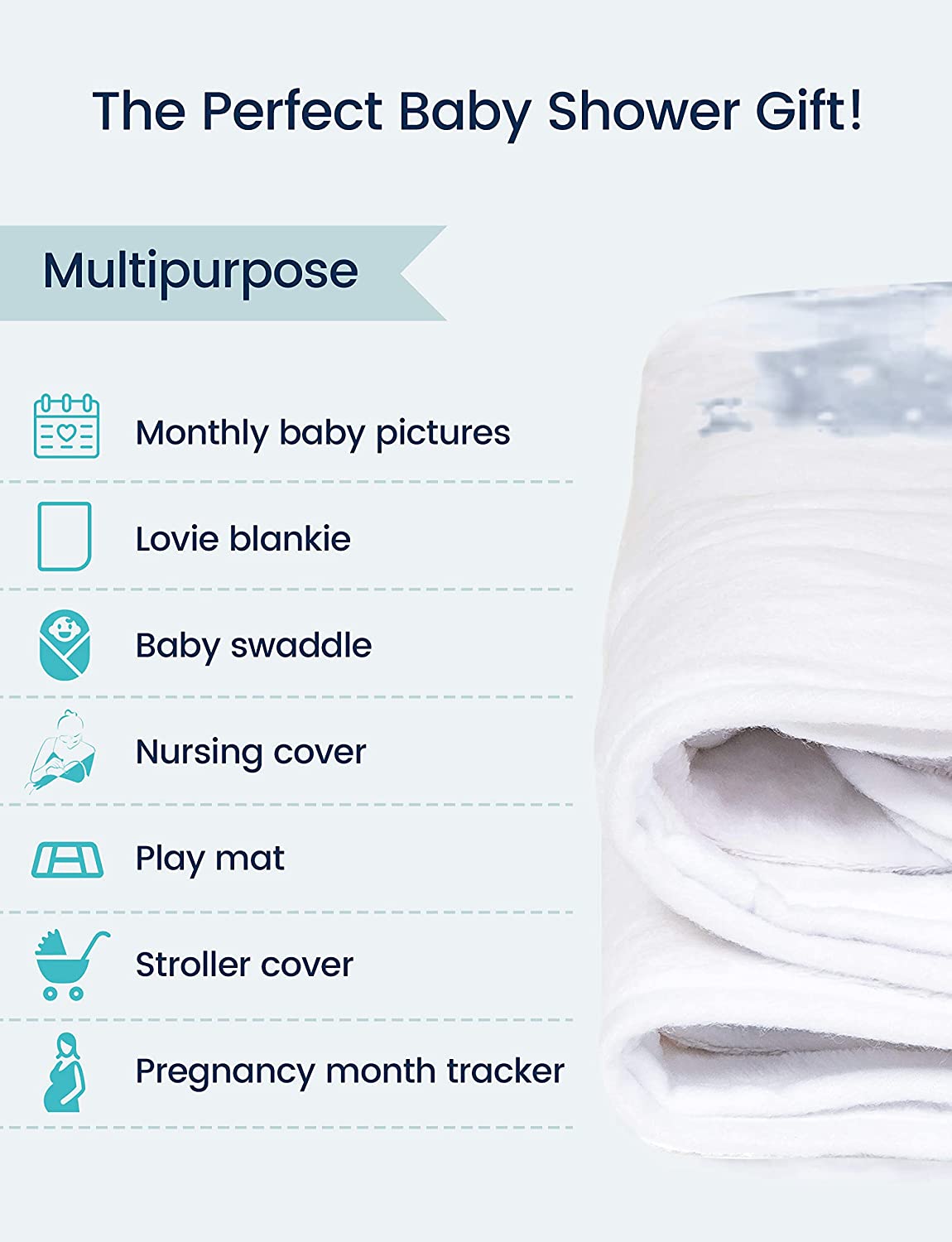 Supersoft Baby Monthly Milestone Blanket Large Premium Organic Plush Fleece Newborn Blanket 60"x40'