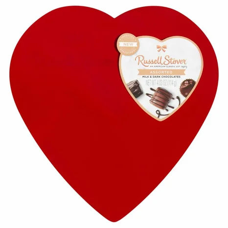 Russell Stover 10000119 Asst Choc Red Foil Heart 4.03 Oz.
