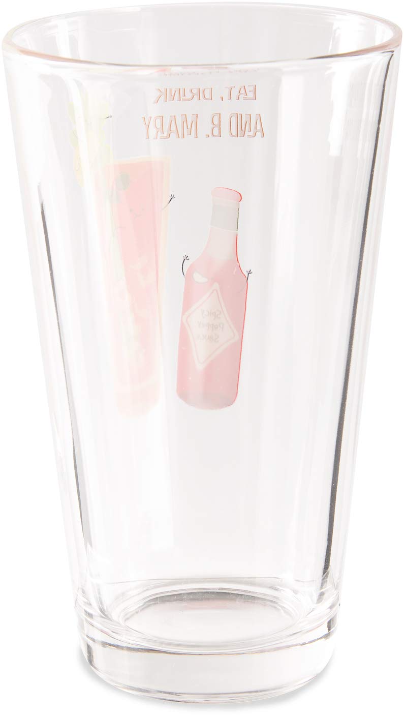 Pavilion 74867 Eat, Drink & B. Mary-Bloody Mary-16 oz 16 oz Pint Glass Tumbler, Red