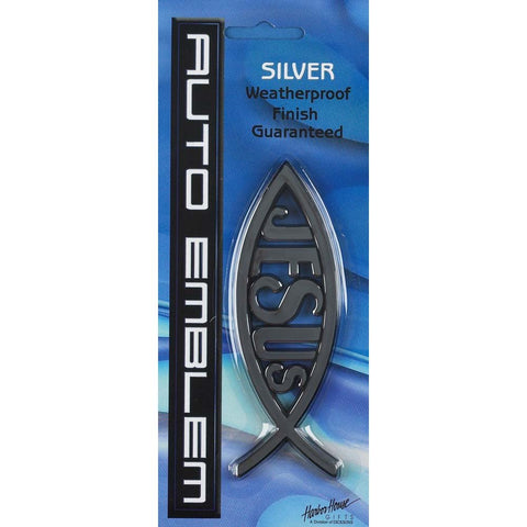 Dicksons AE-101-S Large Silver Christian Jesus Fish Auto Emblem