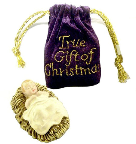 Roman  39118J Baby Jesus in Velvet Bag The True Gift of Christmas