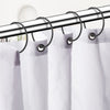30 Packs Durable Rust-Resistant Metal Shower Curtain Hooks for Bathroom Shower Rod, Black