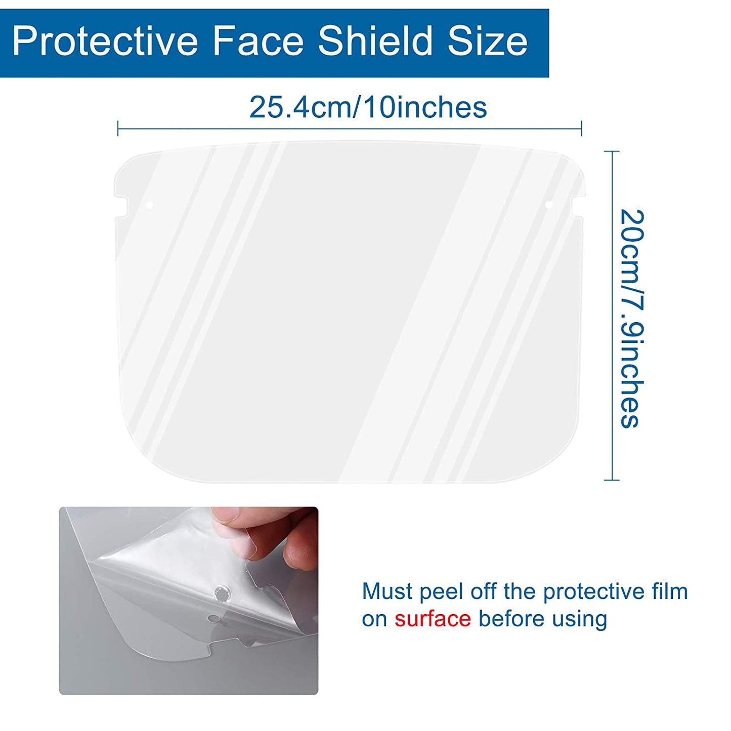 Clear Anti-Fog Droplets Splash Glasses Style Face Shields to Protect Eyes/Nose/Mouth for Adults