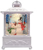 Roman Christmas 134896 Snowmen Lantern Printed Art Scene Led Swirl Water Dome