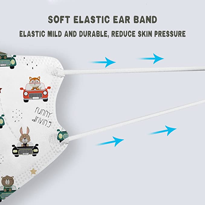 30PCS Plane Face Mask For Kids 5 Layers of Breathable Filter Protection Mask with Elastic Earloop
