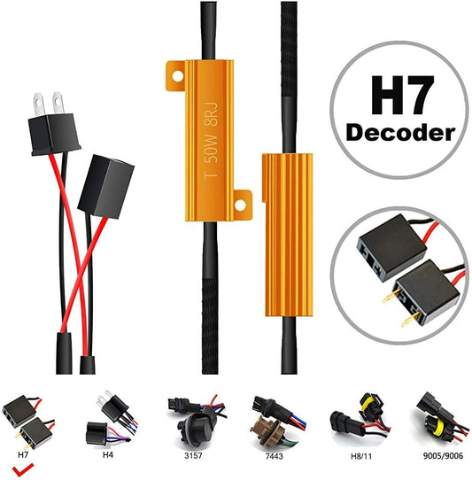 Headlight/Low Beam/Fog Light Bulbs H8 H9 H11 LED Resistor Kit Relay Harness Adapter