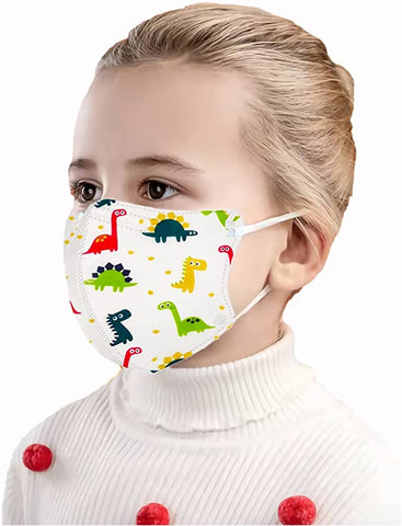 30PCS Dino Face Mask For Kids 5 Layers of Breathable Filter Protection Mask with Elastic Earloop