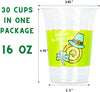 Disposable Clear 16 oz St. Patrick’s Day Plastic Party Cups (30 Count)  with Shamrock Design