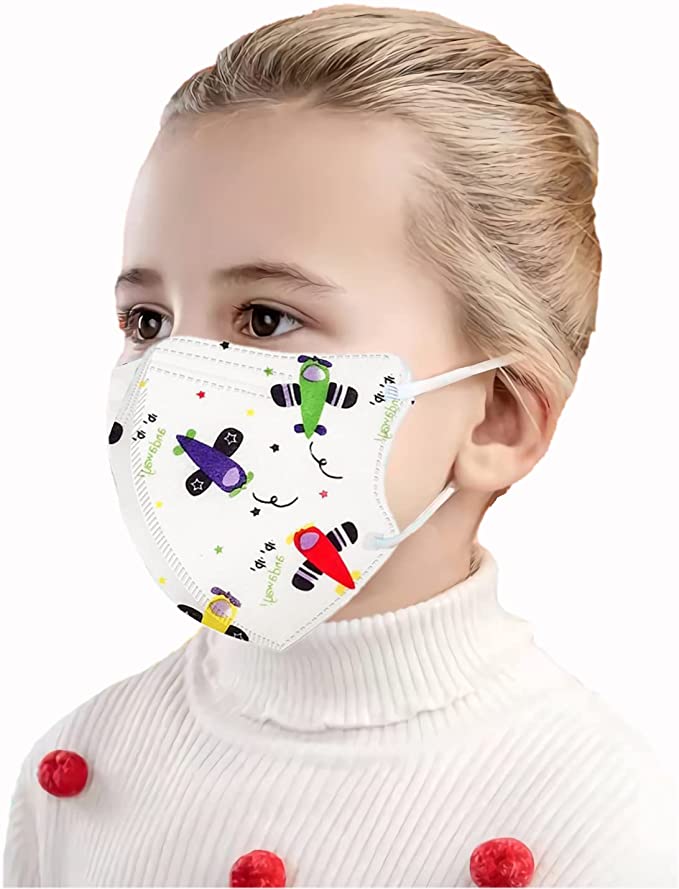 30PCS Plane Face Mask For Kids 5 Layers of Breathable Filter Protection Mask with Elastic Earloop