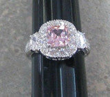 R.S. Covenant 611 CZ Pink Crystal Silver Ring Size 7  LOC 29