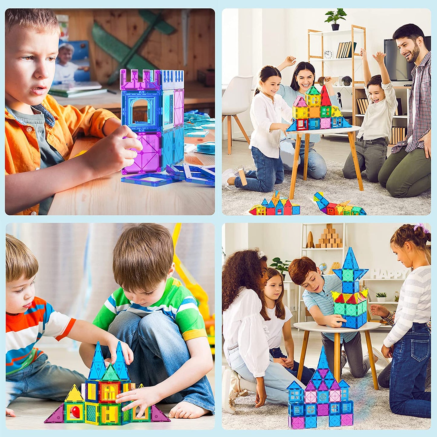 AXYES Magnetic Tiles, Magnetic Building Blocks 102PCS