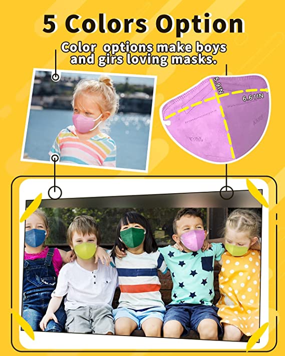 Mask Small Size, Colored Mask Individual Wrapped 20 Packs, Mask Soft with Adjustable Nose Clip