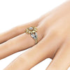 Nepdome 2022 New Exquisite Women's Two Tone Silver Floral Ring Round Diamond Gold Sunflower Jewel