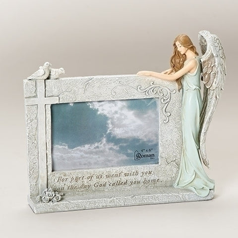 Roman Inc 47696 - God Called You Home Angel Bereavement In Memory 4 x 6 Photo Stone Picture Frame