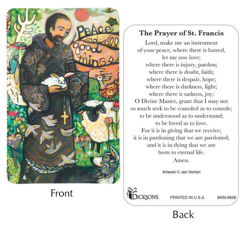 Dicksons BKM-9926 St. Francis Prayer Card Pack of 12