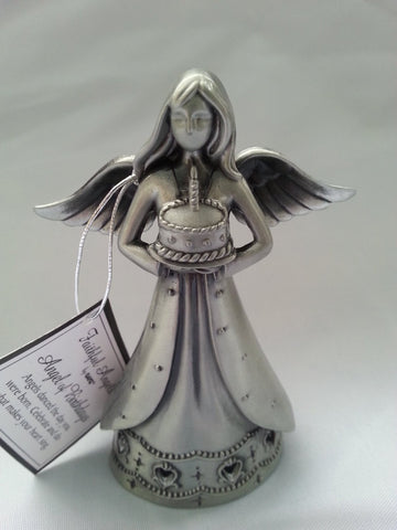 Ganz ER27702 Angel of Birthdays - Faithful Angels Pewter Angel - In Gift Box