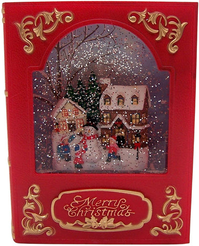 Roman Dropship 137701 LED Swirl Book Snowman and Merry Christmas 8.5"