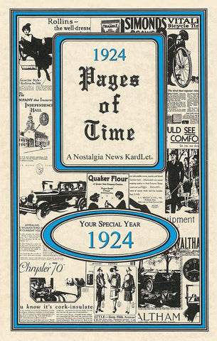PAGES OF TIME 1924 A Nostalogic Look Back in Time