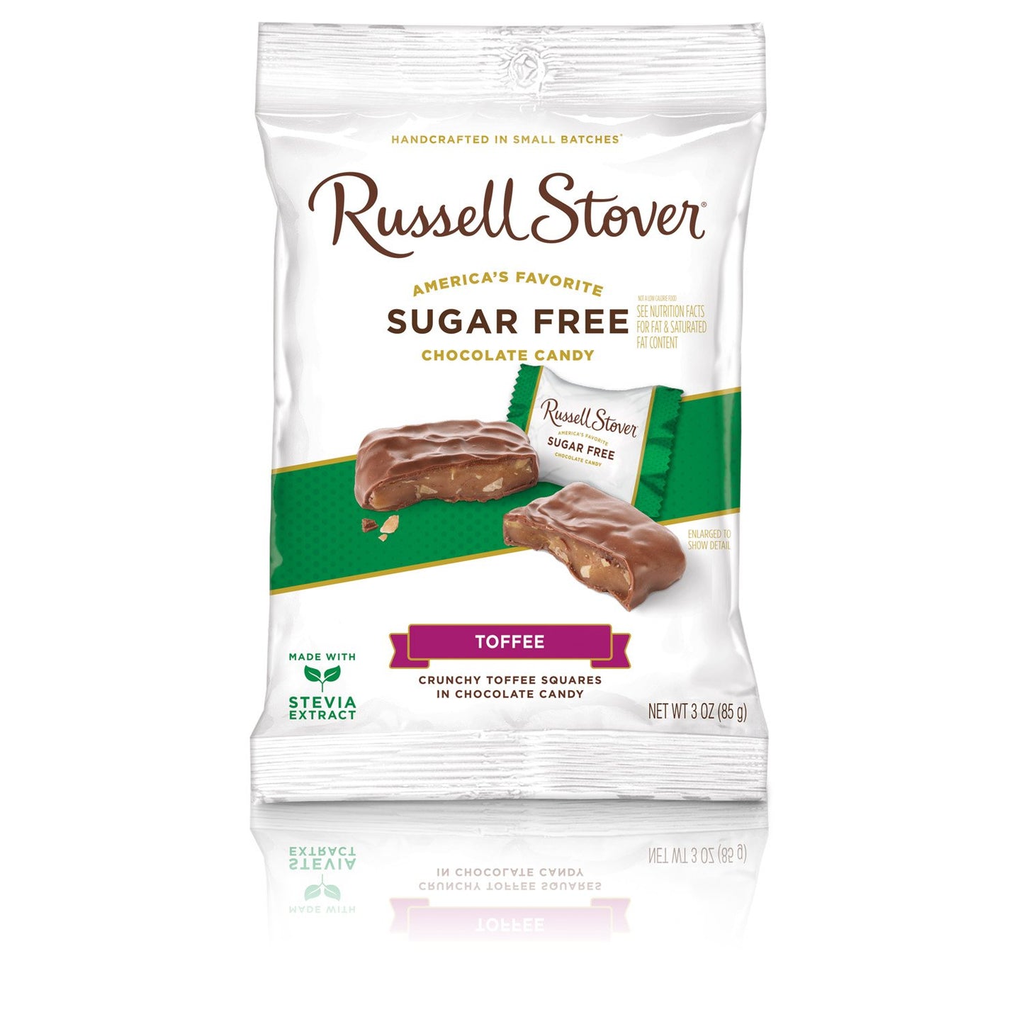 Russell Stover 9621N Sugar Free Toffee Squares, 3 Ounce