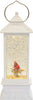 Roman Dropship 130357 White Lighted W/ Red Cardinal LED Lantern 11" Acrylic Tabletop Snow Globe