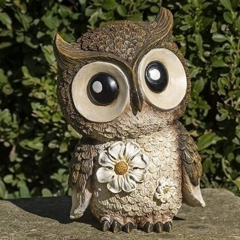Roman 12316 Mini Owl Painted Critter, 6- inch Height, Resin and Stone Mix