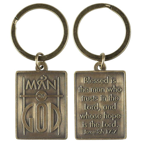 Dicksons KC-514 Man of God Jeremiah 17:7 Blessed Antique Bronze Finish Key Ring Keychain