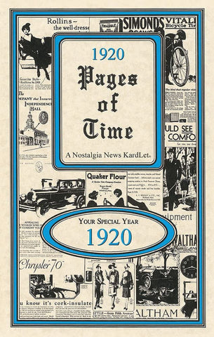 PAGES OF TIME 1920 A Nostalogic Look Back in Time