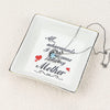 BLOCE Golden Edged Ceramic Trinket Dish/Ring Holder/Jewelry Tray with White Gift Bag for Mother