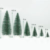 Mini Christmas Trees - Bottle Brush Trees with Resin Chassis, Small Artificial Tree, Set of 6