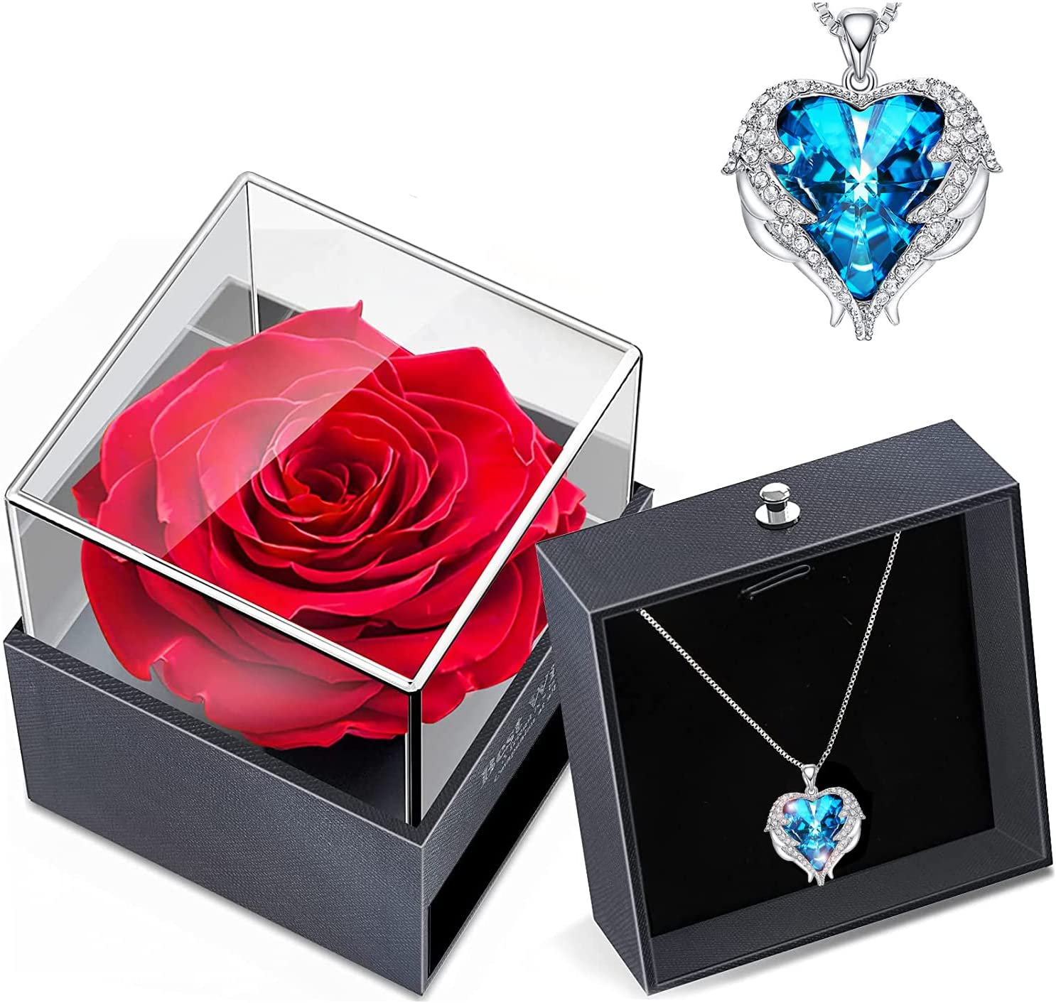 OWUYUXI Preserved Red Rose with Heart Necklace, Gifts for Mom Wife Women  Sister Grandma Girlfriend Her, Gifts Ideas for Mothers Day Birthday  Christmas Valentines Day Anniversary - Pink : Amazon.in: Home &