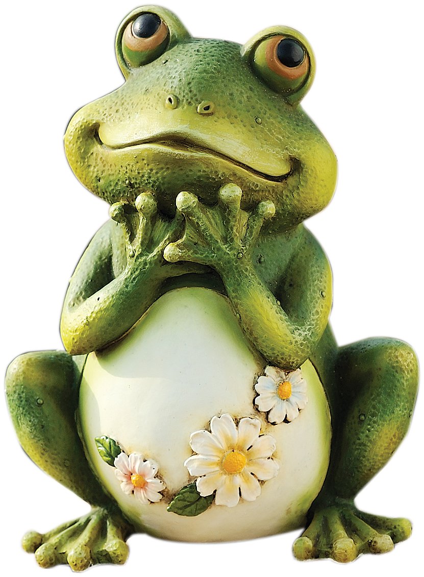 Roman 65904 Tall Frog Sitting Up Garden Statue, 9.5-Inch