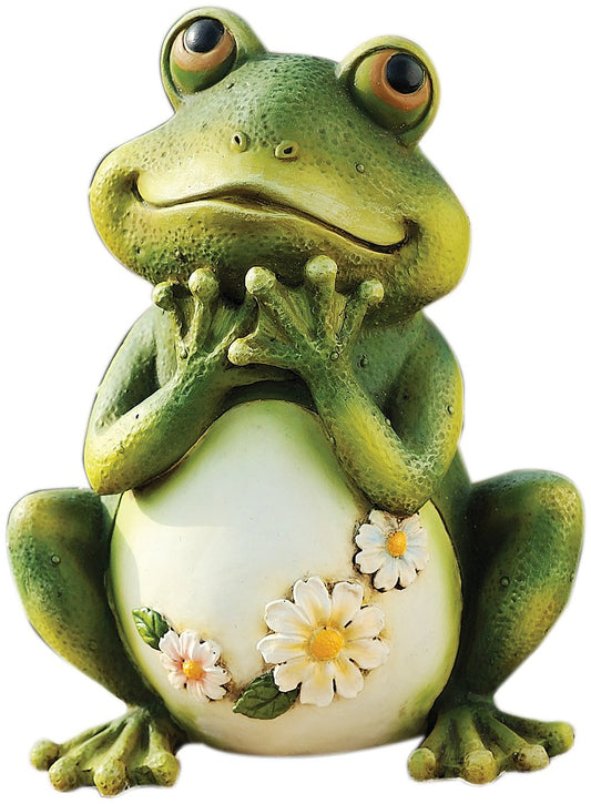 Roman 65904 Tall Frog Sitting Up Garden Statue, 9.5-Inch