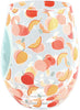 Pavilion 73270 Life's Peachy With You In It-18oz Peach Patterned Stemless Wine Glass, 18 oz, Orange